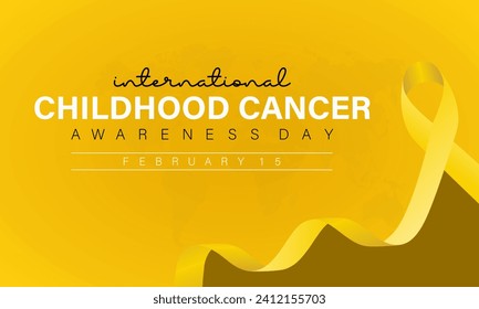 International Childhood Cancer Day observed every year on february 15. Vector health banner, flyer, poster and social medial template design.