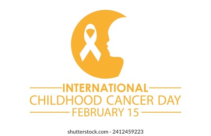 International Childhood Cancer Day observed every year on february 15. Vector health banner, flyer, poster and social medial template design.