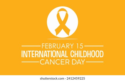 International Childhood Cancer Day observed every year on february 15. Vector health banner, flyer, poster and social medial template design.