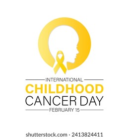 International Childhood Cancer Day observed every year on february 15. Vector health banner, flyer, poster and social medial template design.