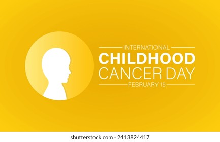International Childhood Cancer Day observed every year on february 15. Vector health banner, flyer, poster and social medial template design.