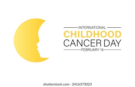 International Childhood Cancer Day observed every year on february 15. Vector health banner, flyer, poster and social medial template design.