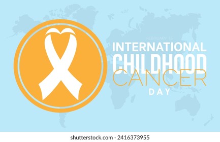 International Childhood Cancer Day observed every year on february 15. Vector health banner, flyer, poster and social medial template design.