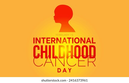International Childhood Cancer Day observed every year on february 15. Vector health banner, flyer, poster and social medial template design.