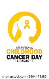 International Childhood Cancer Day.  Vector illustration. February 15. Suitable for greeting card, poster and banner.