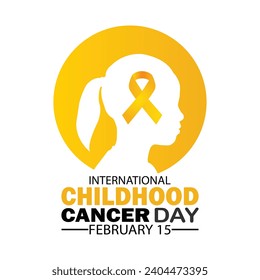 International Childhood Cancer Day Vector illustration. February 15. Holiday concept. Template for background, banner, card, poster with text inscription. 