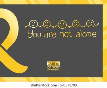 International Childhood Cancer Day, vector design element. Golden ribbon is a symbol of childhood cancer