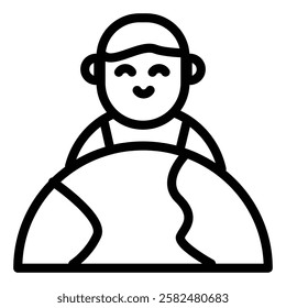 international children day icon illustration in line style. Perfect for website mobile app presentation. Suitable for any user interface and user experience