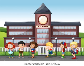 International children at school illustration