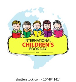 International Children's Book Day. April 2. Greeting card.