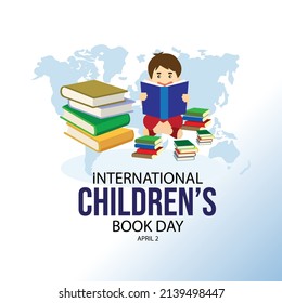 International Children's Book Day. April 2. Greeting card.