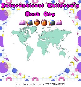 international children's book day background.background template for social media on the theme of international children's book day.April 2nd.