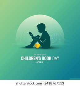 International Children's Book Day. Children's Book Day Creative concept. child education protection creative vector illustration. 