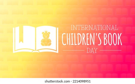 International Children's Book Day Vector Illustration Design in Yellow and Red Color