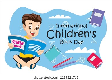 International Children's Book Day. Vector cartoon world book day illustration