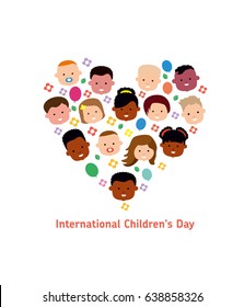 International Children's Day. 1 june. Flat vector illustration