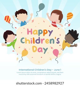 Fondo del Día Internacional del Niño con niños felices