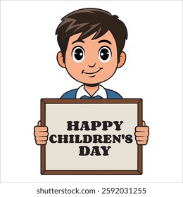 International children's day Concept With Happy Smiling children's, World Children's Day illustration design