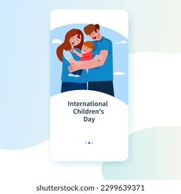International Children's Day, a happy family
