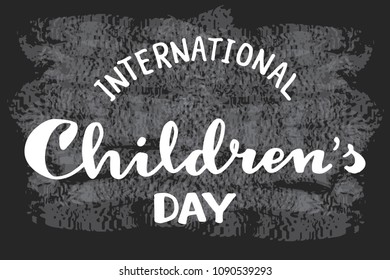 international children's day lettering background black and white EPS10