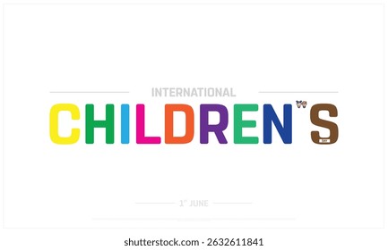 International Children's Day on white background, Typographic Design of International Children's Day, Vector Design of International Children's Day, International Children's Day Design