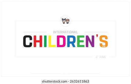 International Children's Day on white background, Typographic Design of International Children's Day, Vector Design of International Children's Day, International Children's Day Design