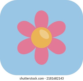 International childrens day pink flower, illustration, vector on a white background.