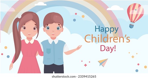 International Children's Day. Ready template for printing.