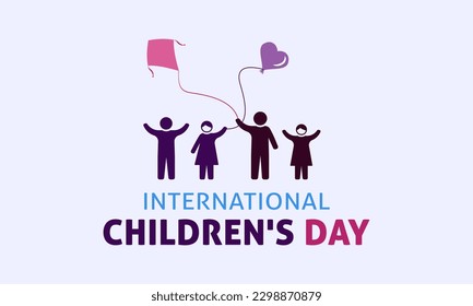 International children's day. Vector illustration of happy children's day background poster with happy kids vector illustration.