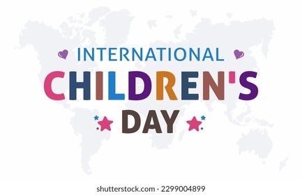 International children's day. Vector illustration of happy children's day background poster with happy kids vector illustration.