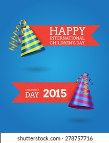 International children`s day vector labels
