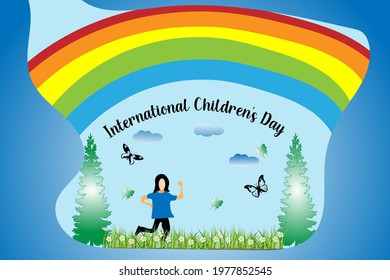 international children's day web banner design. illustration vector