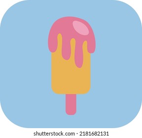 International childrens day yellow ice cream, illustration, vector on a white background.