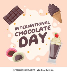 international chocolate day design template great for celebration usage. chocolate design. melt vector illustration. eps 10.