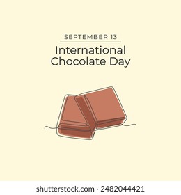 International Chocolate Day. Flat art design. Chocolate design good for usage template. Vector chocolate design. Good for usage celebration template. eps 10.