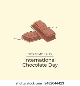 International Chocolate Day. Flat art design. Chocolate design good for usage template. Vector chocolate design. Good for usage celebration template. eps 10.