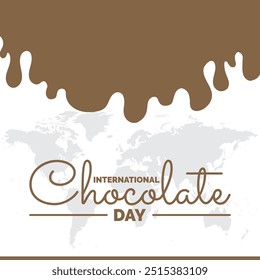 International Chocolate Day, Chocolate Day greeting card, social media editable template, stock illustration, International Chocolate Day typography, Chocolate Day banner, post, ads, reel design.