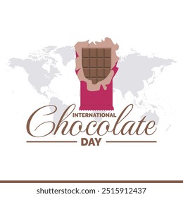 International Chocolate Day, Chocolate Day greeting card, social media editable template, stock illustration, International Chocolate Day typography, Chocolate Day banner, post, ads, reel design.