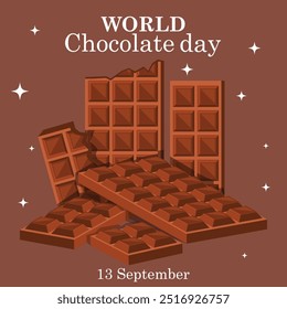 International Chocolate Day, Chocolate Day greeting card, social media editable template, stock illustration, International Chocolate Day typography, Chocolate Day banner, post, ads, reel design.