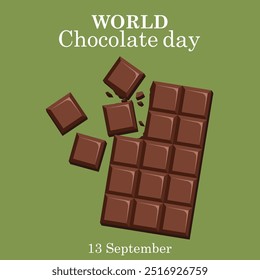 International Chocolate Day, Chocolate Day greeting card, social media editable template, stock illustration, International Chocolate Day typography, Chocolate Day banner, post, ads, reel design.