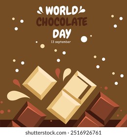 International Chocolate Day, Chocolate Day greeting card, social media editable template, stock illustration, International Chocolate Day typography, Chocolate Day banner, post, ads, reel design.