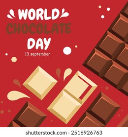 International Chocolate Day, Chocolate Day greeting card, social media editable template, stock illustration, International Chocolate Day typography, Chocolate Day banner, post, ads, reel design.