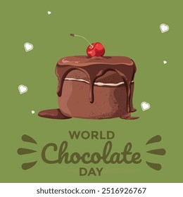 International Chocolate Day, Chocolate Day greeting card, social media editable template, stock illustration, International Chocolate Day typography, Chocolate Day banner, post, ads, reel design.