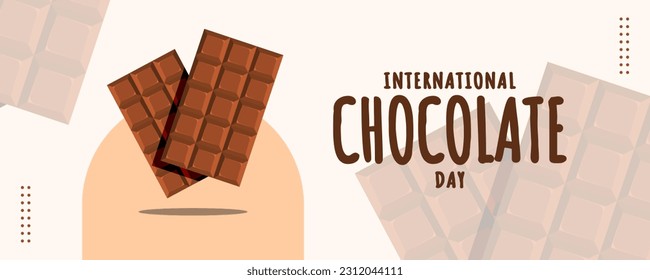 International Chocolate Day on 13 September Banner Background. Horizontal Banner Template Design. Vector Illustration