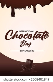 International Chocolate Day September 13 vector poster