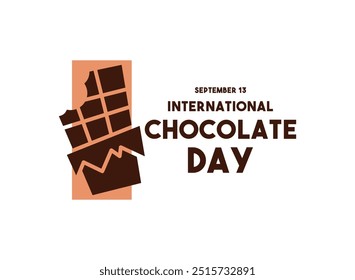 International Chocolate Day. September 13. Flat design vector. Chocolate icon. Eps 10.