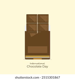 International Chocolate Day vector, illustration. 13th july. Chocolate box.