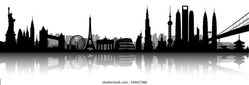 International City Skyline Silhouette vector artwork