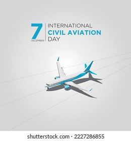 Día Internacional de la Aviación Civil 7 de diciembre Vector Ilustración 