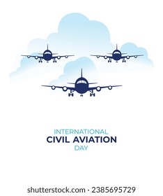 International Civil Aviation Day. 7 December. Holiday concept. Template for background with banner, poster and card. vector illustration. flat design.